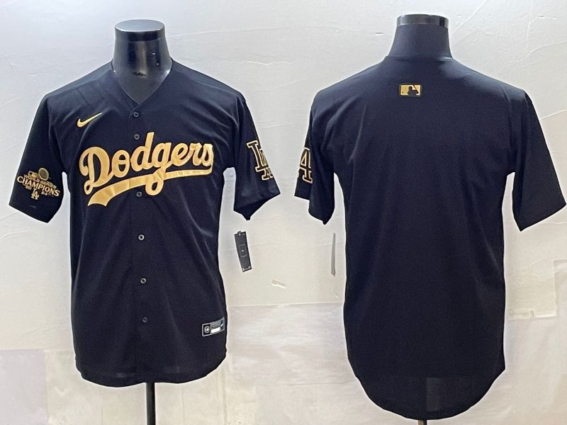 Men Los Angeles Dodgers Blank Black Gold Nike MLB Jersey style 004->los angeles dodgers->MLB Jersey